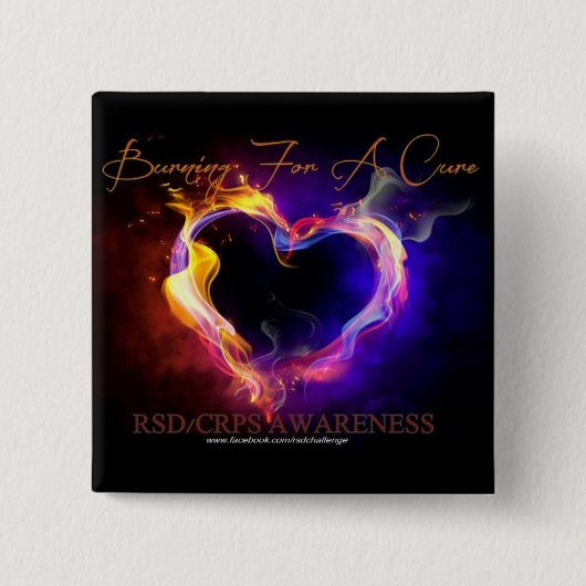 治療の認識度ボタンのための燃焼 缶バッジ (正面)