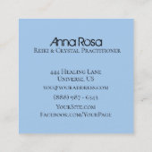 *~*治療エネルギーマッサージのヨガの水晶の霊気 スクエア名刺 (裏面)