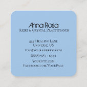*~*治療エネルギーマッサージのヨガの霊気の水晶 スクエア名刺 (裏面)