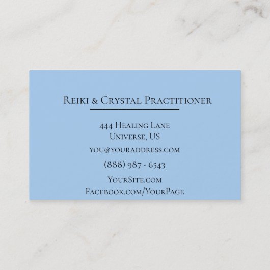 *~*治療エネルギーマッサージのヨガの霊気の水晶 名刺 (裏面)