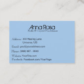 *~*治療エネルギーマッサージのヨガの霊気の水晶 名刺 (裏面)