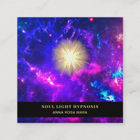 *~*治療エネルギー日曜日の破烈の宇宙星の銀河系 スクエア名刺 (正面)