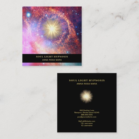 *~*治療エネルギー日曜日の破烈の宇宙星雲の星 スクエア名刺 (正面/裏面)