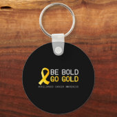 治療小児癌認識度ゴールデンリボン キーホルダー (正面)