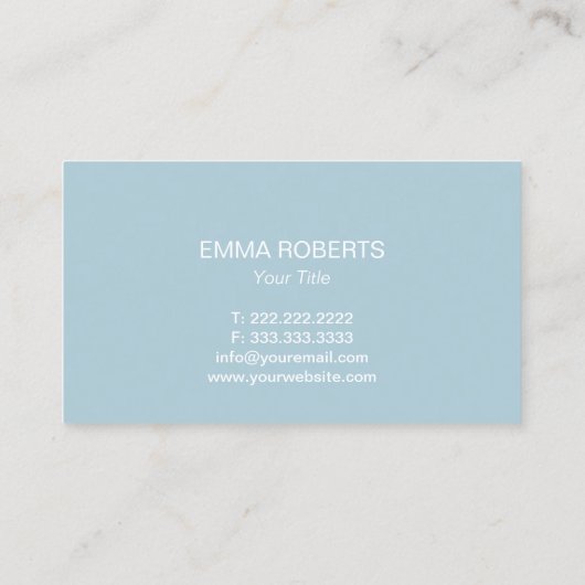 治療手の淡いブルーのマッサージのセラピーのスパ 名刺 (裏面)