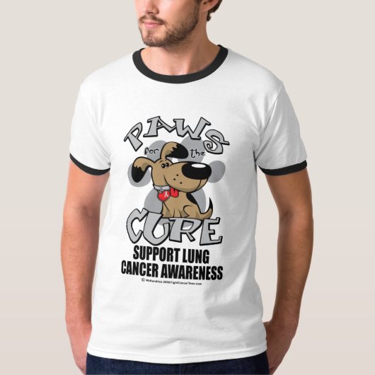 治療犬の肺癌のための足 Tシャツ (正面)