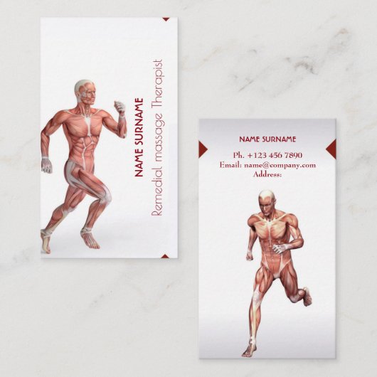 治療用の2等分マッサージセラピスト 名刺 (正面/裏面)