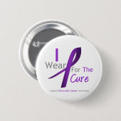 治療用膵臓がん紫色のリボン 缶バッジ (正面&裏面)