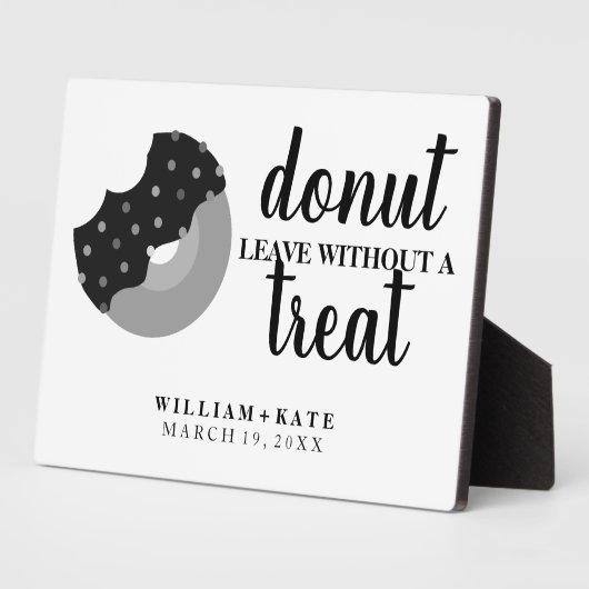 治療離れ用の結婚式の引き出物記号が付いていないドーナツ フォトプラーク (側面)