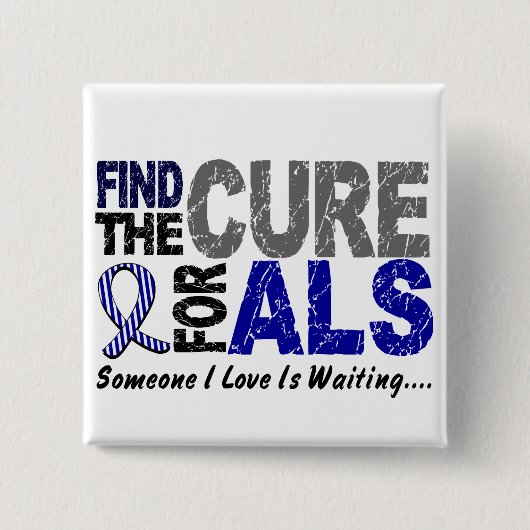 治療1 ALSのTシャツ及びギフトを見つけて下さい 缶バッジ (正面)