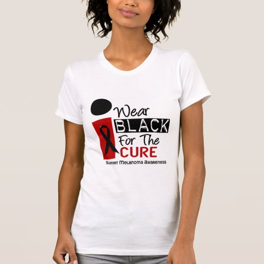 治療9のためのメラノーマIの衣服の黒 Tシャツ (正面)