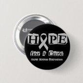 治療-灰色のリボンの脳腫瘍/蟹座を望んで下さい 缶バッジ (正面&裏面)