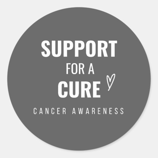 治癒がん認識度シールの支持 ラウンドシール (正面)