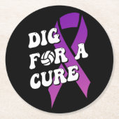 治癒のための掘る，乳がん認識度 ラウンドペーパーコースター (正面)