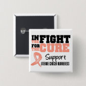治癒のための闘いにおける子宮がん 缶バッジ (正面&裏面)