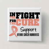 治癒のための闘いにおける子宮がん 缶バッジ (正面)