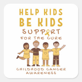 治癒のステッカーラベルに対する小児癌のサポート スクエアシール