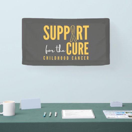 治癒バナー標識に対する小児期がんの支援 横断幕 (トレードショー)