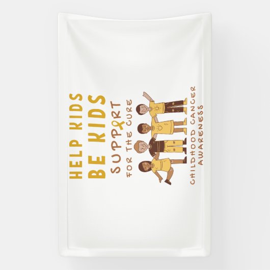 治癒バナー標識に対する小児期がんの支援 横断幕 (縦)