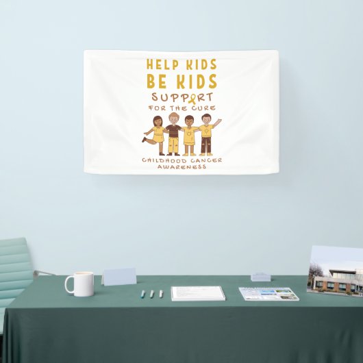 治癒バナー標識に対する小児期がんの支援 横断幕 (トレードショー)