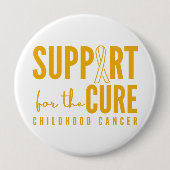 治癒ボタンに対する小児期がんの支援 缶バッジ (正面)