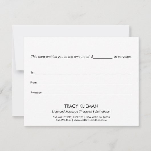 治癒手ホログラフィックギフト証明書 (裏面)