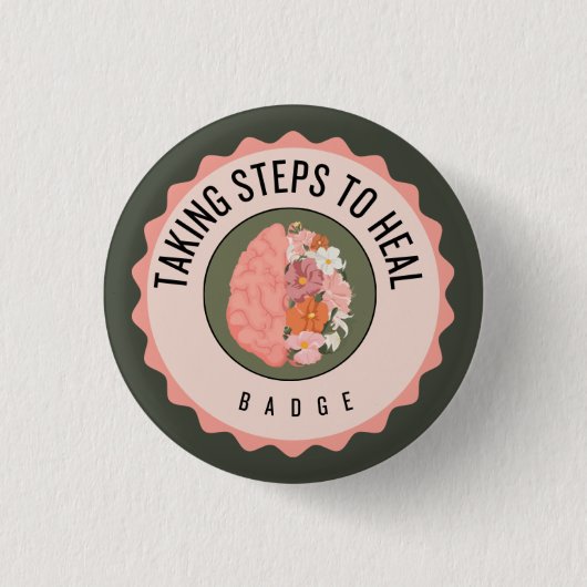 治癒 缶バッジ (正面)