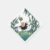 沼のダチョウ競走 スタンダードカクテルナプキン (角)