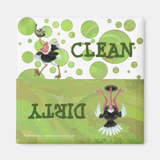 沼のダチョウ競走 マグネット (正面)