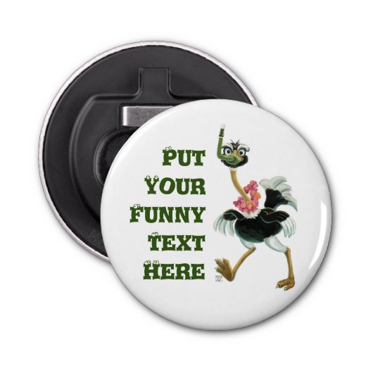 沼のダチョウ競走 栓抜き (正面)