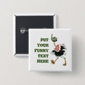 沼のダチョウ競走 缶バッジ (正面&裏面)