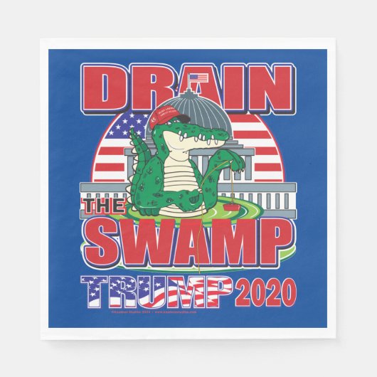沼のトランプ2020を排水する スタンダードランチョンナプキン (正面)