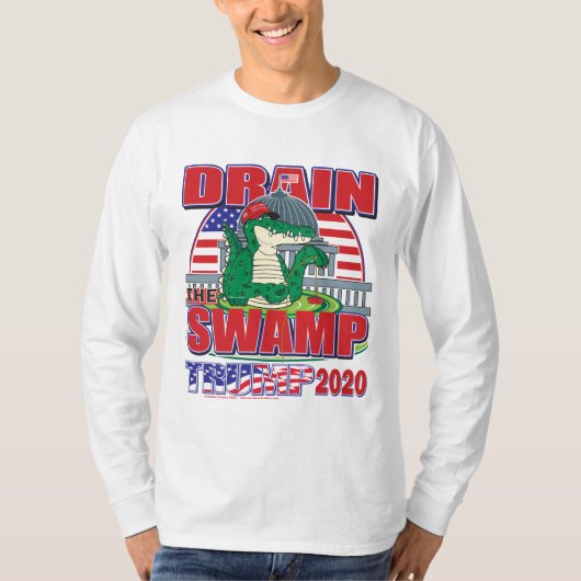 沼のトランプ2020を排水する Tシャツ (正面)