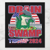 沼のトランプ2024を排水する ワインラベル (シングルラベル)