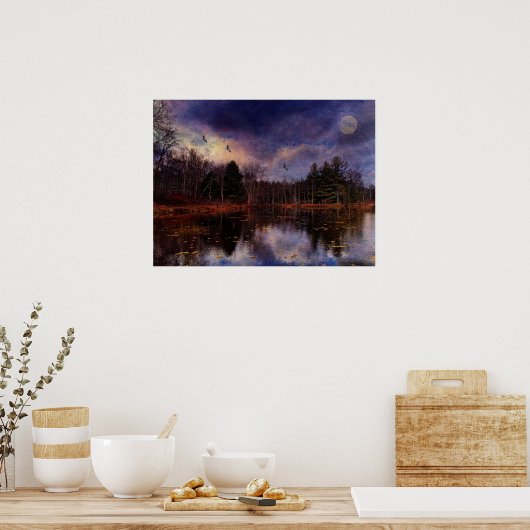 沼の上の月 ポスター (キッチン)