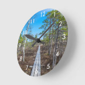 沼の上の木道 ラウンド壁時計 (傾斜)