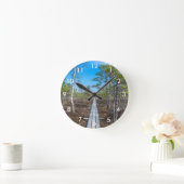 沼の上の木道 ラウンド壁時計 (ホーム)