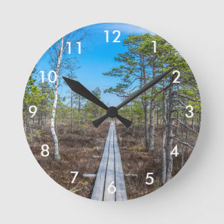 沼の上の木道 ラウンド壁時計