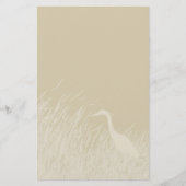 沼の草素晴らしの青いヘロンのシルエット 便箋 (正面)