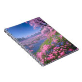 沼の魅惑のピンクの魅力的花 ノートブック (右側)