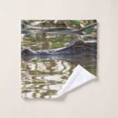 沼地に潜むワニ バスタオルセット (ウォッシュタオル)
