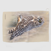 沼地に羽の生えた短耳フクロウ ゴルフタオル (横)