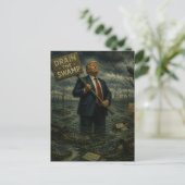 沼地のトランプと野生生物 ポストカード (スタンド正面)