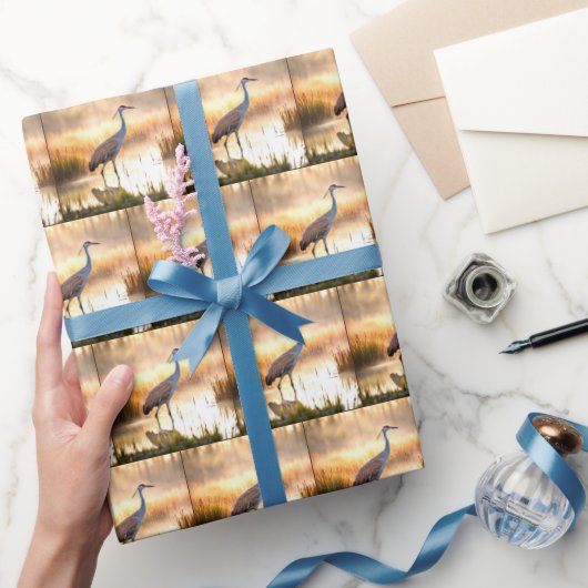 沼地の砂丘クレーン ラッピングペーパー (ギフト)