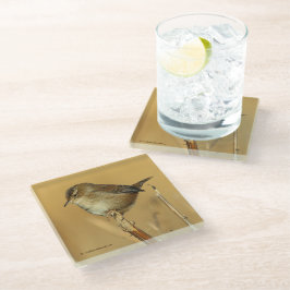 沼地の美しい湿地ウォレンの松の鳥 ガラスコースター