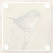 沼地の美しい湿地ウォレンの松の鳥 ガラスコースター (裏面)