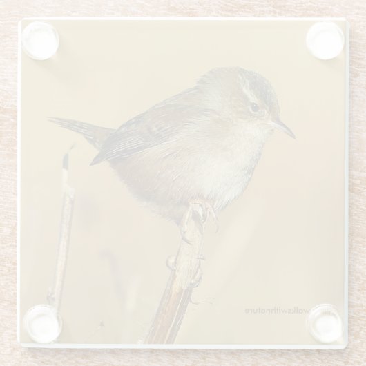 沼地の美しい湿地ウォレンの松の鳥 ガラスコースター (裏面)