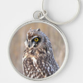 沼地素晴らしに生息する短耳フクロウ キーホルダー (正面)