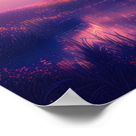 沼威厳のあるの森の日の出 ポスター (角)