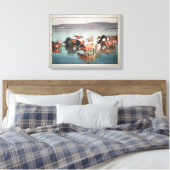 沼崎牧場の昼，牛，吉田博，ウッドカット キャンバスプリント (インサイチュ (寝室))